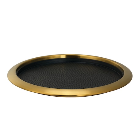 Service Ideas Tray with Removable Insert, 12" Round, Stainless Steel, Vintage Gold TR1412RIVG